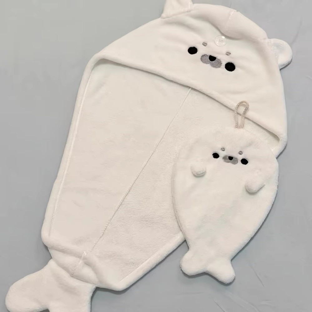 Cartoon Baby Seal Dry Hair Cap - Baby Clothing Wash 评论和价格
