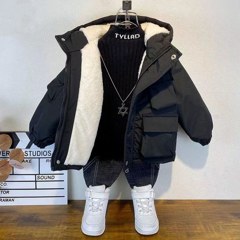 Kids Boys Plush Warm Jacket Ho - Baby X Clothing 评论和价格