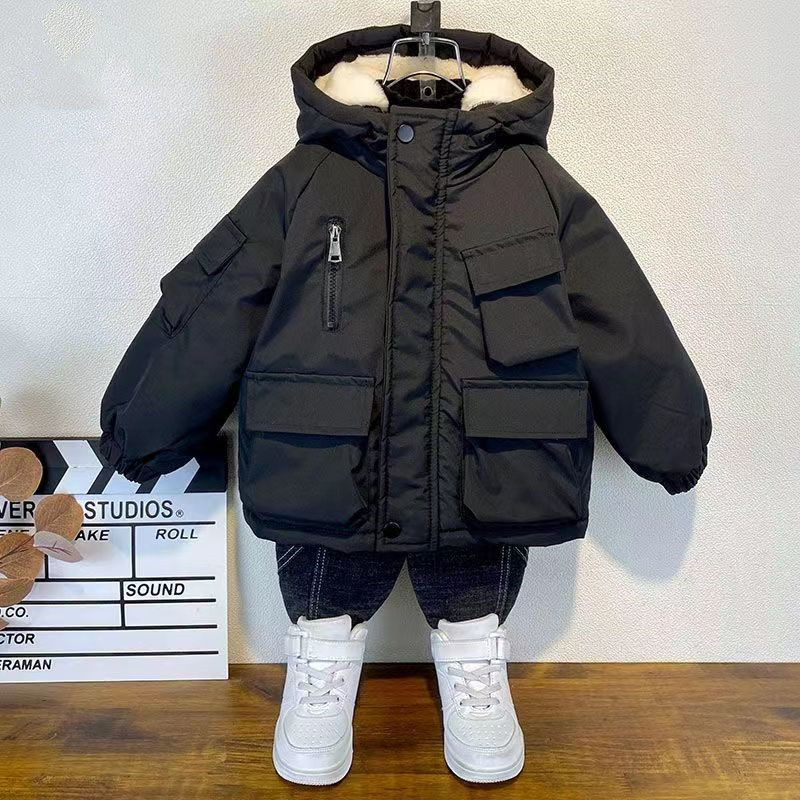 Kids Boys Plush Warm Jacket Ho - Baby X Clothing 评论和价格
