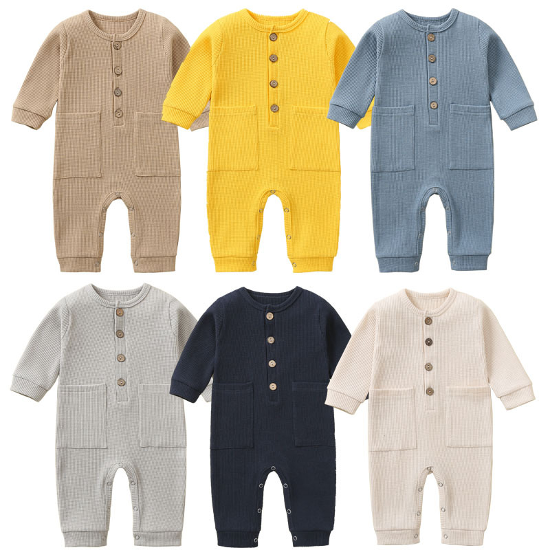 100% Cotton Waffle One-pieces  - Baby Clothing Factory Shop 评论和价格
